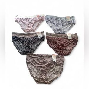 Warners bundle of 5 hi cut brief panties floral colorful plus size 3X lingerie
